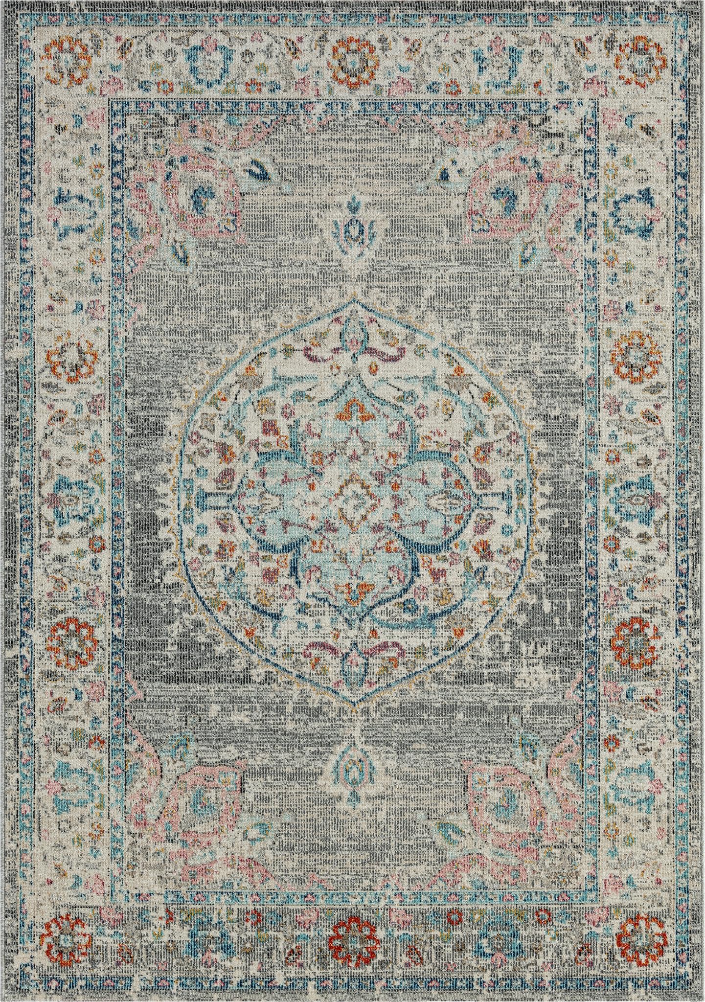 The Palma carpet - versatile indoor & outdoor rug, modern design, living room, weatherproof & UV resistant, durable and easy to clean, balcony, conservatory, Grey-Orient, 140 x 200 cm.