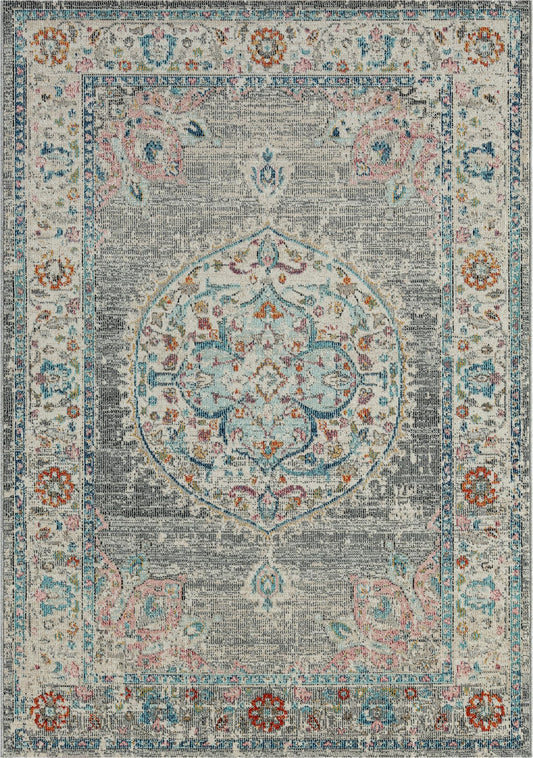 The Palma carpet - versatile indoor & outdoor rug, modern design, living room, weatherproof & UV resistant, durable and easy to clean, balcony, conservatory, Grey-Orient, 140 x 200 cm.