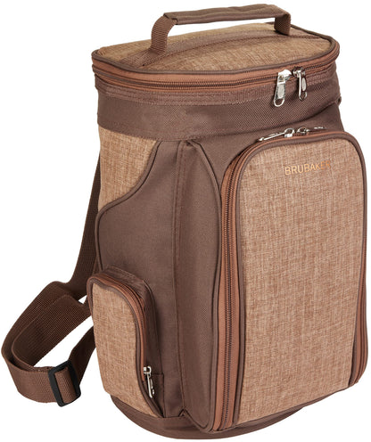 BRUBAKER wine cooler bag for 2 bottles of wine and champagne up to 1.5 l, padded wine cooler bag - picnic bag insulated, thermal bag - portable with handle