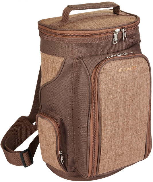 BRUBAKER wine cooler bag for 2 bottles of wine and champagne up to 1.5 l, padded wine cooler bag - picnic bag insulated, thermal bag - portable with handle
