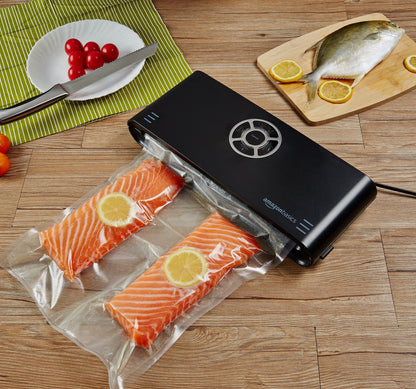 Amazon Basics Vacuum Sealer, 30 cm seam + 10 vacuum bags, Black