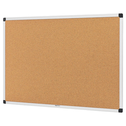 Amazon Basics Cork Bulletin Board, Rectangular Aluminum Frame, 90 x 60 cm, silver