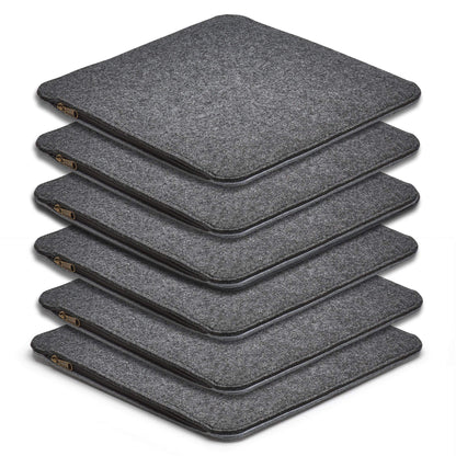 AMARE Home 6-piece set seat cushions felt reversible, 35 x 35 cm, dark gray / light gray.