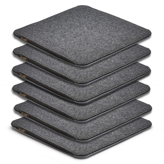 AMARE Home 6-piece set seat cushions felt reversible, 35 x 35 cm, dark gray / light gray.