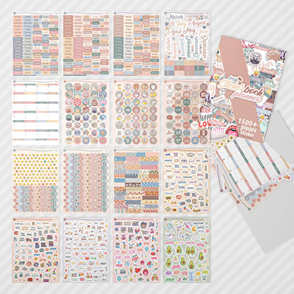 colortouch Appointment Calendar 2026 with 2500+ St Planner Sticker Set, Calendar Stickers Album for Planner, Agenda, Journal, Notebook, A5 Appointment Planner in German, 14 Months Softcover Book Calendar