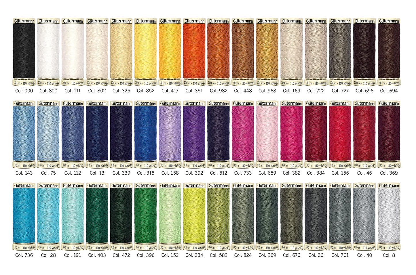 Gütermann creative Nostalgia Box with 48 spools of Sew-All thread 100 m in various colors