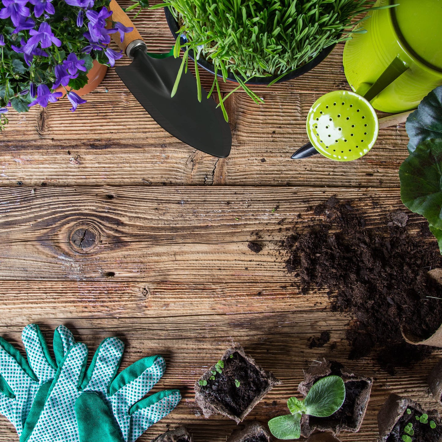 Lantelme garden tool set 7 pieces with storage bag | Garden tools incl. flower scissors shovel rake hand cultivator gloves | Ideal for gardeners flower pot care