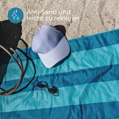 ZENACROSS - Beach towel 90x180cm - Large Microfiber Towel - Quick-drying - Sand-free Microfiber Bath Towel - Lightweight and Compact Beach Towel - Turquoise & Blue