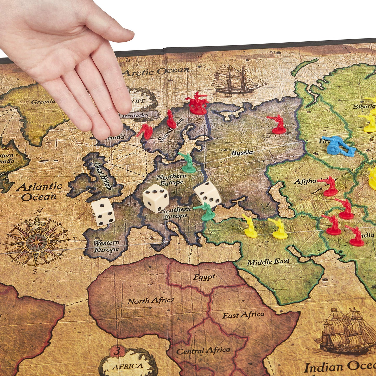 Risk 60th Anniversary Edition, with 4 additional game variants, exclusive to Amazon, strategy game for ages 10+.