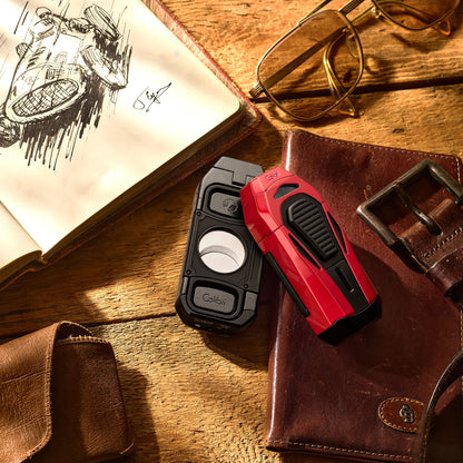 Colibri Boss Triple Jet Flame Lighter | Integrated Cigar Cutter | Lighter for Cigars | Elegant Gift Box | Two-Year Warranty | Butane Not Included