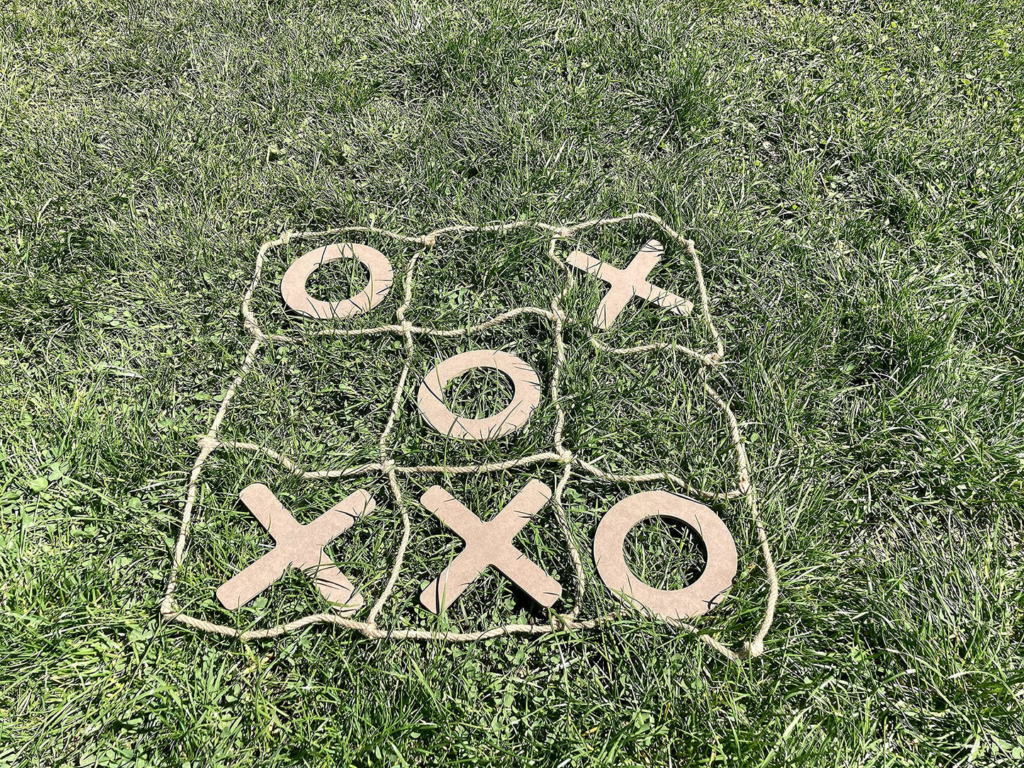 XXL Wooden Tic Tac Toe Game X and O Children's Game for Indoor & Outdoor Party Fun.