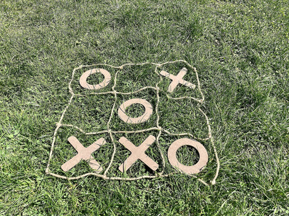 XXL Wooden Tic Tac Toe Game X and O Children's Game for Indoor & Outdoor Party Fun.